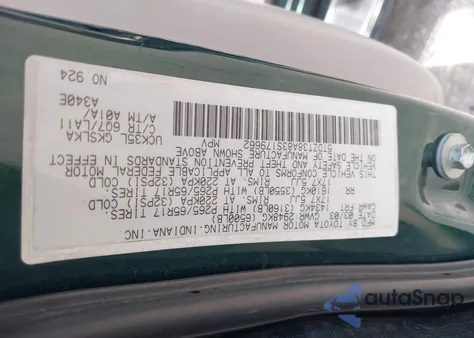 2003 Toyota Sequoia Limited V8 из США, поврежденный, VIN 5TDZT38A83S179662